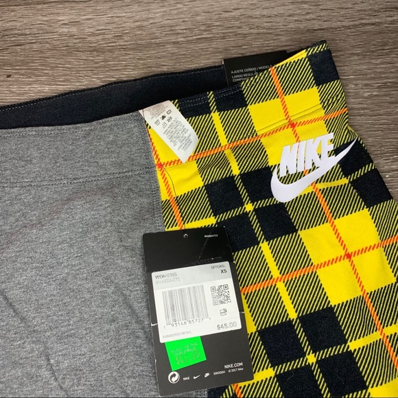 yellow plaid nike leggings